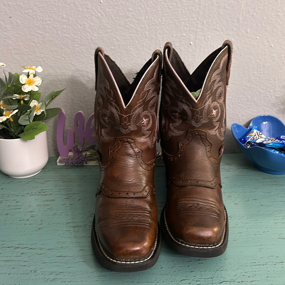 Women's Brown Leather Western Boots